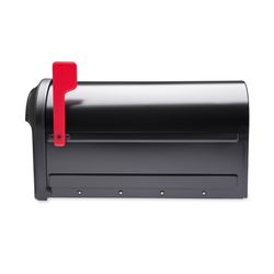 Architectural Mailboxes Barrington Classic Galvanized Steel Post Mount Black Mailbox