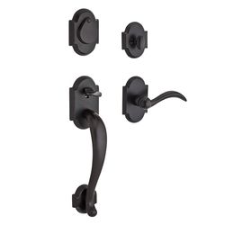 Baldwin Adirondack Arch Lever Dark Bronze Entry Handleset 2 in.