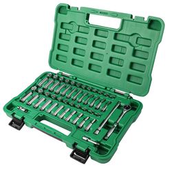 SK Tools Arrow Fastener 1/4 in. X 1/4 in. drive Metric/SAE Socket Set 50 pc