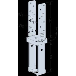 Simpson Strong-Tie 16.6 in. H X 3.56 in. W Galvanized Steel Column Base