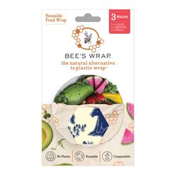 Bee's Wrap 1 each Navy Blue, Red, White, Natural Food Wrap 3 pk