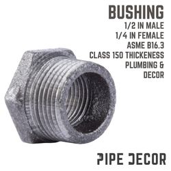 STZ Industries 3/4 in. MIP each X 1/2 in. D FIP Black Malleable Iron Hex Bushing