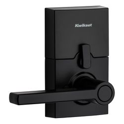 Kwikset SmartKey Iron Black Zinc Electronic Touch Pad Entry Lever