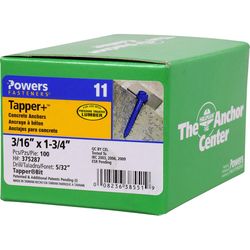HILLMAN Tapper 3/16 in. D X 1.75 in. L Steel Hex Head Concrete Screw Anchor 100 pk