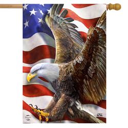 Briarwood Lane American Freedom Eagle House Flag 28 in. W X 40 in. L