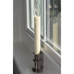 Celestial Lights Bushed Nickel No Scent HUGGER Dual Intensity LED Battery Operated Window 1PK Candle