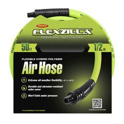 Legacy Flexzilla 50 ft. L X 1/2 in. D Hybrid Polymer Air Hose 300 psi Zilla Green