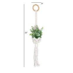Meesh Drops Natural Macrame 22 in. H Small Pouch Plant Hanger 1 pk
