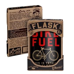 Lucky Jack 8 oz Stainless Steel Bike Fuel Hip Flask