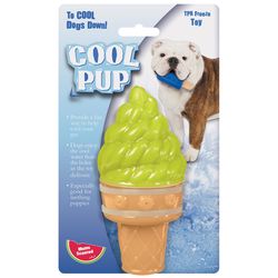 Boss Pet Cool Pup For Dog Green TPR Ice Cream Cone Dog Toy Large 1 pk