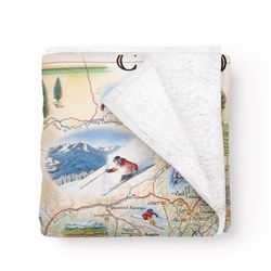 Xplorer Maps 50 in. H X 58 in. L Fleece Colorado Blanket
