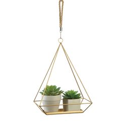 Summerfield Terrace Gold Iron 17.75 in. H Prism Plant Hanger 1 pk