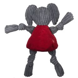 HuggleHounds Knottie For Dog Red/Gray Plush Squeaky Dog Toy Small 1 pk