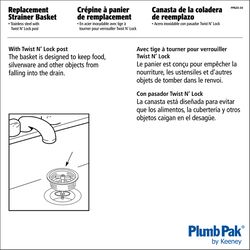 Plumb Pak 3-1/2 in. D Stainless Steel Strainer Basket Silver