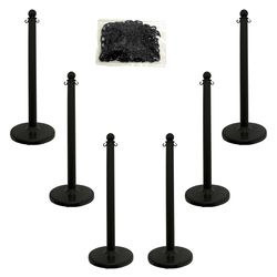 Mr. Chain 40 in. Round Black Stanchion Kit 6 pk