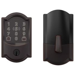 Schlage Encode Plus Aged Bronze Metal Wi-Fi Deadbolt with Camelot Trim
