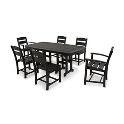 Ivy Terrace 7 pc Black Plastic Dining Set