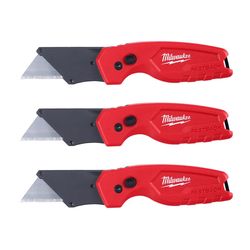 Milwaukee 6 in. Flip Folding Utility Knife Red 3 pc