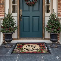 Briarwood Lane 30 in. W X 22 in. L Multi-Color Farmhouse Merry Christmas Polyester Door Mat
