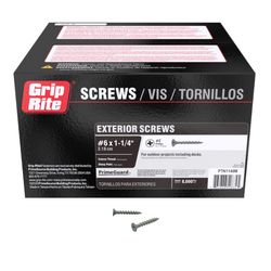 Grip-Rite No. 6 wire X 1-1/4 in. L Phillips Flat Head Coarse Exterior Screws