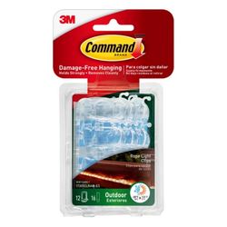 3M Command Small Plastic Light Clips 1.33 in. L 12 pk