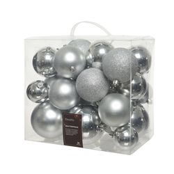 Decoris Silver Assorted Shatterproof Ornaments