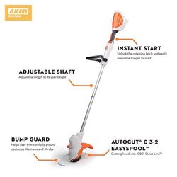 STIHL FSA 57 w/ AK 10 11 in. 36 V Battery String Trimmer Kit (Battery & Charger)