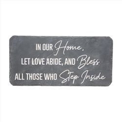 Pavilion Stones with Stories Gray Cement/Stone 7.75 in. H X 16 in. L X 0.75 in. W Blessed Home Stepp