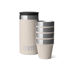 YETI 1.7 oz Cape Taupe Stainless Steel Packable Shot Glass Set
