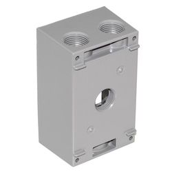 Sigma New Work 18.3 cu in Rectangle Die-Cast Metal Weatherproof Box Gray