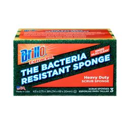 Brillo Estracell Heavy Duty Antibacterial Scrubber Sponge For Kitchen 4.9 in. L 3 pc