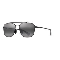Maui Jim Piwai Asian Fit Sunglasses Men's Matte Black w/Grey Frame Neutral Gray Lens Polarized