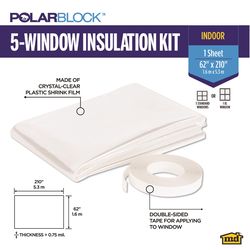 M-D Building Products Polar Block Indoor Window Shrink Film 62 in. L X 210 in. W 1 sheet
