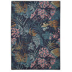 Linon Home Decor 3 ft. W X 5 ft. L Navy Blue Piaget Polyester Accent Rug