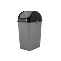 Superio Brand 10 L Gray Plastic Slim Swing Trash Can