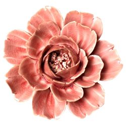 Chive Ceramic Flower Collection 5 2 in. H X 4 in. L Glazed Pink Ceramic Rose Wall Flower