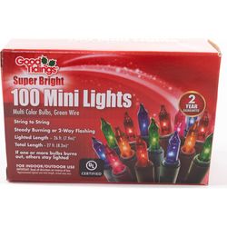 Good Tidings Incandescent Mini Multicolored 100 ct String Christmas Lights 26 ft.
