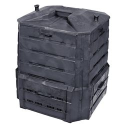 Algreen Soil Saver 12 cu ft Black Plastic Composting Bin Lid Included Animal Proof/Animal Resistant