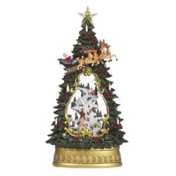 Roman Swirl Confetti Lite LED Multicolored Swirl Village Tree and Church Table Decor 13.38 in.