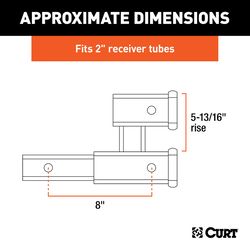 CURT 3500 lb. cap. Dual Receiver Extender