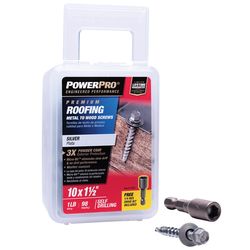 HILLMAN Power Pro No. 10 Ga. X 1.5 in. L Hex Drive Hex Washer Head Fine Roofing Screws