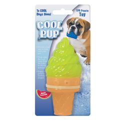 Boss Pet Cool Pup For Dog Green TPR Ice Cream Cone Dog Toy Extra Small 1 pk
