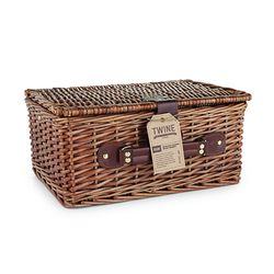 TWINE Brown Wicker Picnic Basket