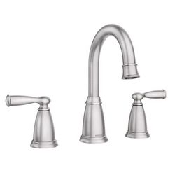 Moen Banbury Brushed Nickel Traditional Two-Handle Bathroom Sink Faucet 8-16 in.