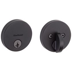 Kwikset Uptown Signature Series Matte Black Metal Deadbolt