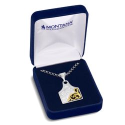 Montana Silversmiths Women's Rural Route Cow Tag Necklace Brass