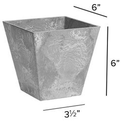 Novelty ArtStone 6 in. H X 5.9 in. W X 5.9 in. D Resin Ella Planter Gray