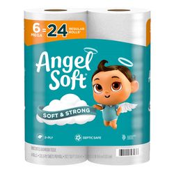 Angel Soft Toilet Paper 6 Rolls 320 sheet 1280 in.