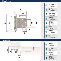 Amerock 2 in. W X 2-3/4 in. L Satin Nickel Steel Decorative Hinge 2 pk