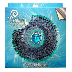 Spinfinity Designs Multi-color Stainless Steel 12 in. Crystal Cosmic Mandala Large Outdoor Spinner